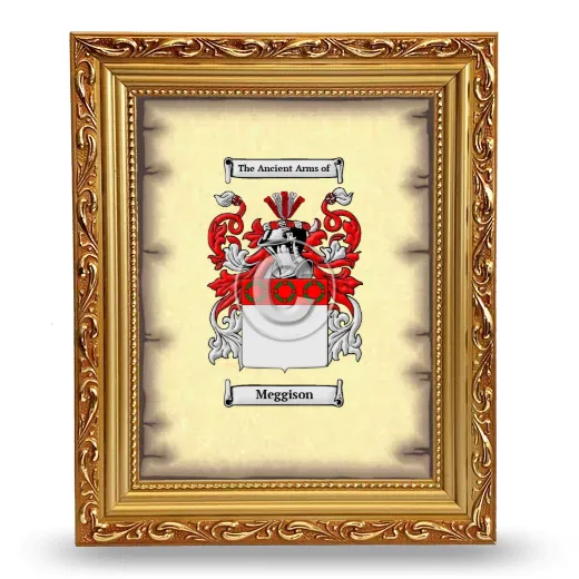 Meggison Coat of Arms Framed - Gold