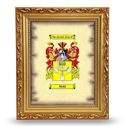 Mehl Coat of Arms Framed - Gold