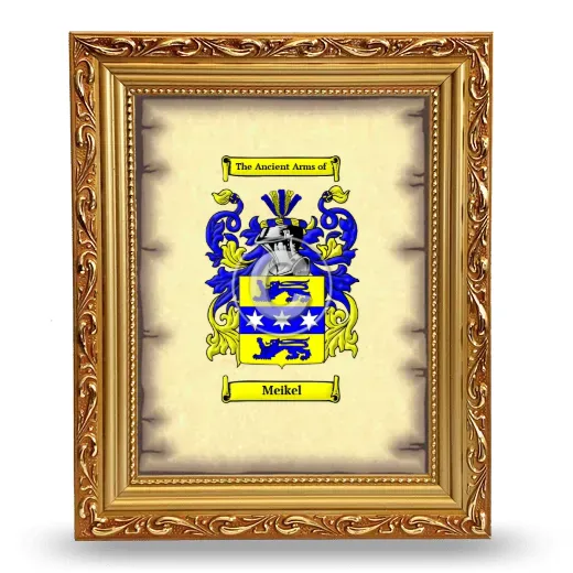 Meikel Coat of Arms Framed - Gold