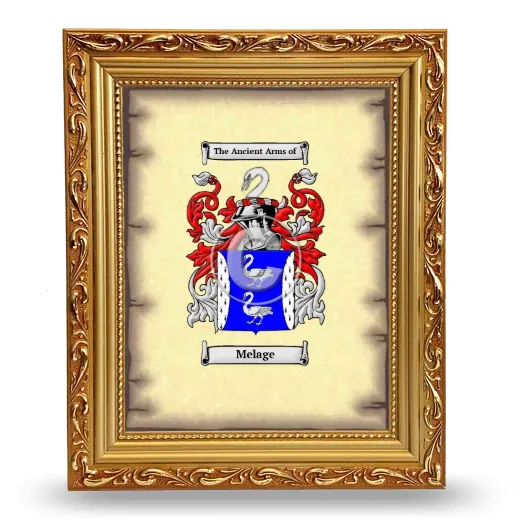 Melage Coat of Arms Framed - Gold