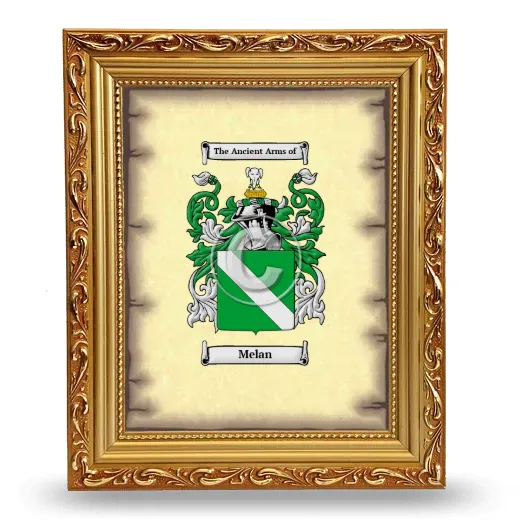 Melan Coat of Arms Framed - Gold