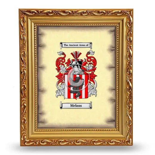Melans Coat of Arms Framed - Gold