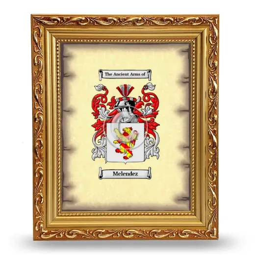 Melendez Coat of Arms Framed - Gold