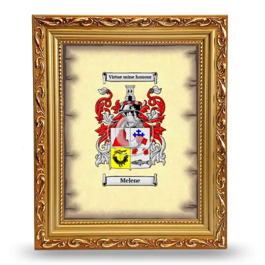 Melene Coat of Arms Framed - Gold