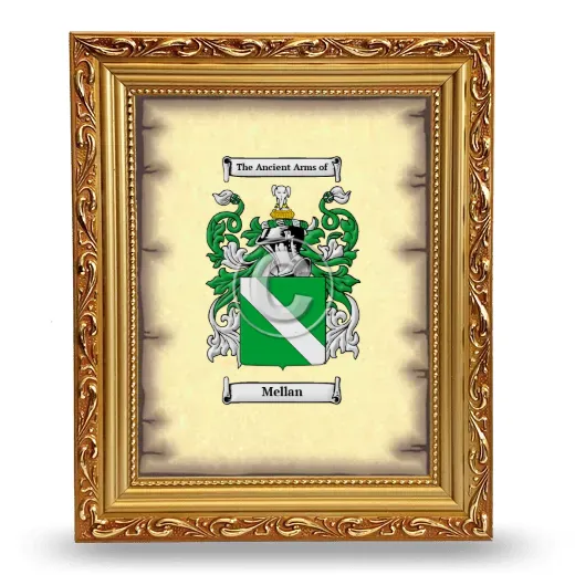 Mellan Coat of Arms Framed - Gold