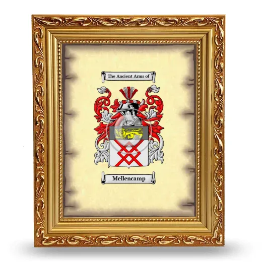 Mellencamp Coat of Arms Framed - Gold