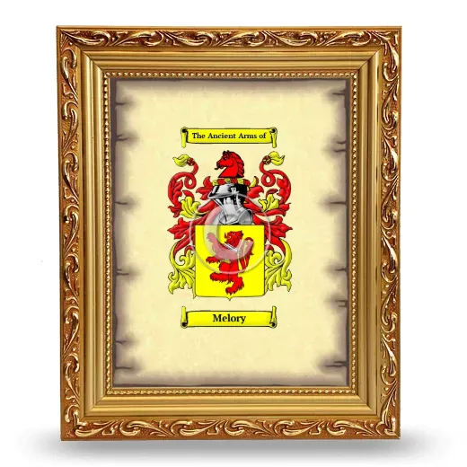 Melory Coat of Arms Framed - Gold