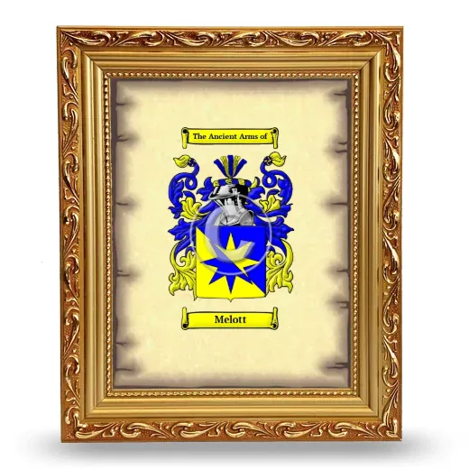 Melott Coat of Arms Framed - Gold
