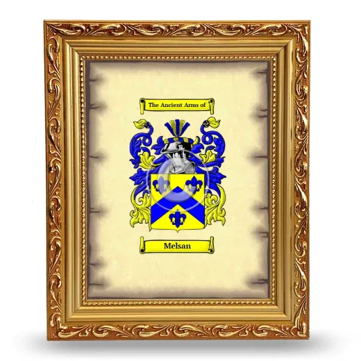 Melsan Coat of Arms Framed - Gold
