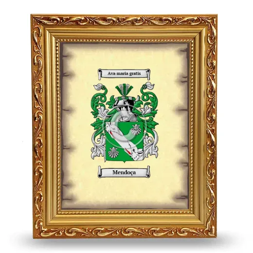 Mendoça Coat of Arms Framed - Gold