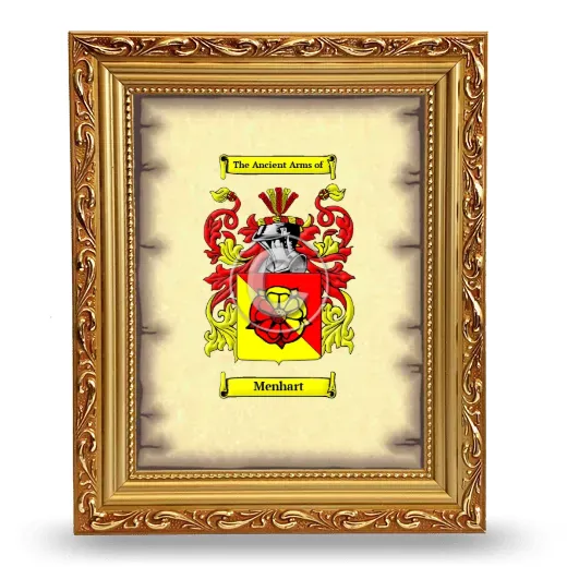 Menhart Coat of Arms Framed - Gold