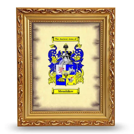 Menshikov Coat of Arms Framed - Gold