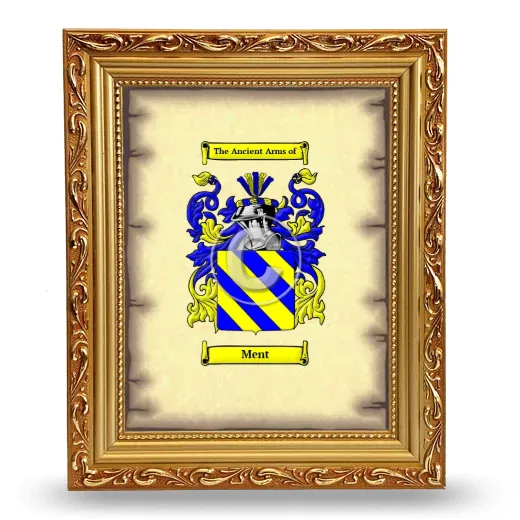 Ment Coat of Arms Framed - Gold