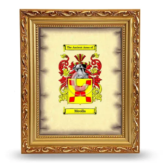 Meolla Coat of Arms Framed - Gold