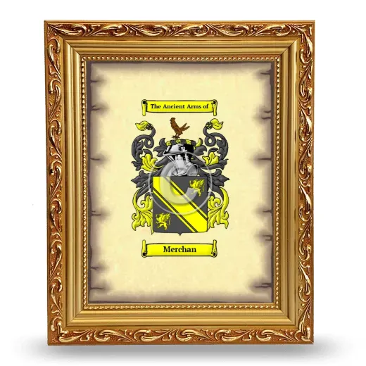 Merchan Coat of Arms Framed - Gold
