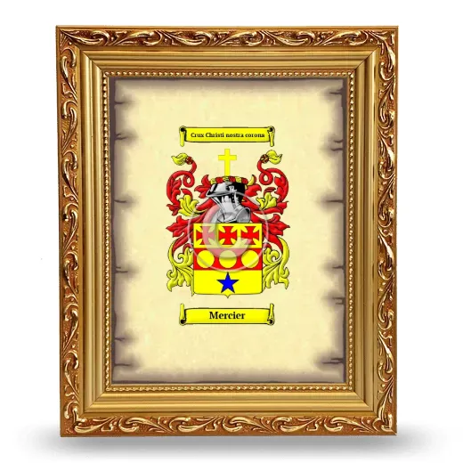 Mercier Coat of Arms Framed - Gold