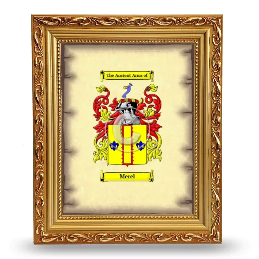 Merel Coat of Arms Framed - Gold