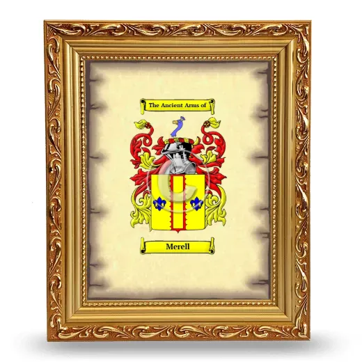 Merell Coat of Arms Framed - Gold