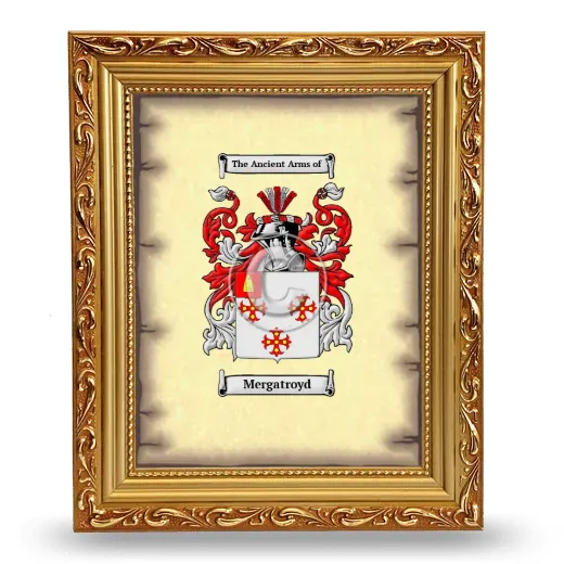 Mergatroyd Coat of Arms Framed - Gold
