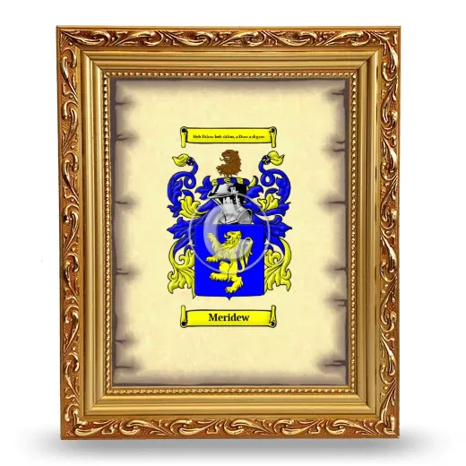 Meridew Coat of Arms Framed - Gold