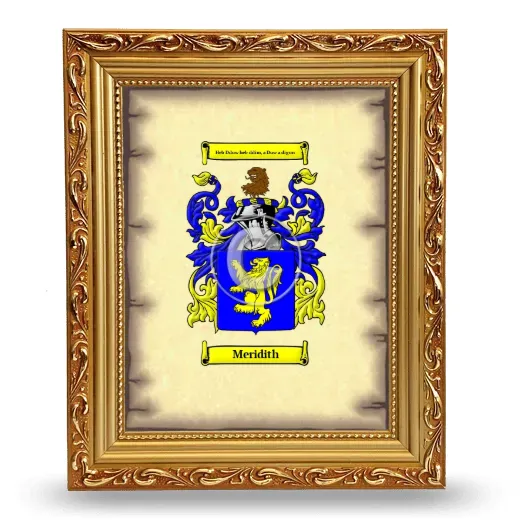 Meridith Coat of Arms Framed - Gold