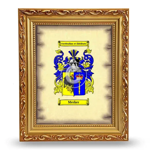 Merker Coat of Arms Framed - Gold