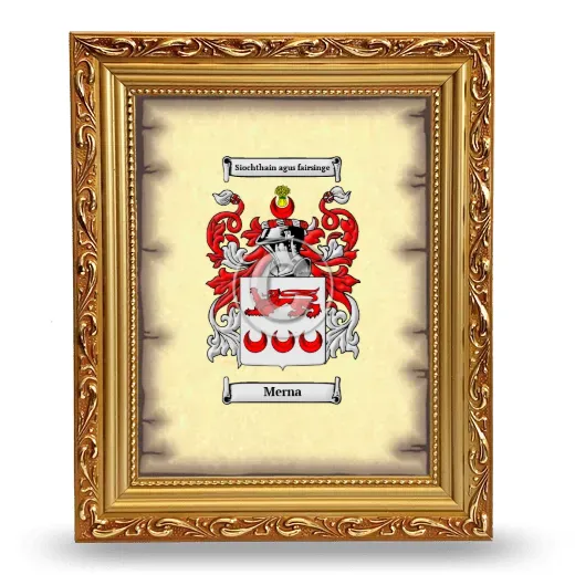 Merna Coat of Arms Framed - Gold