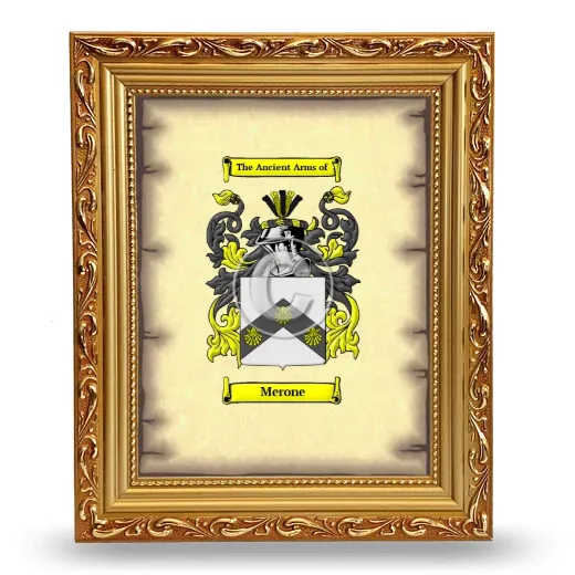 Merone Coat of Arms Framed - Gold