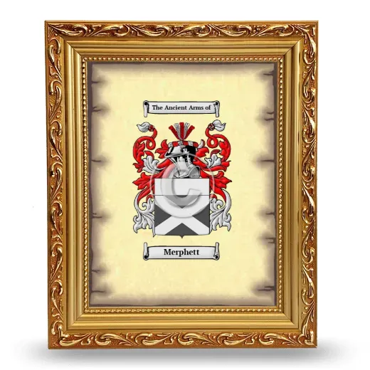 Merphett Coat of Arms Framed - Gold