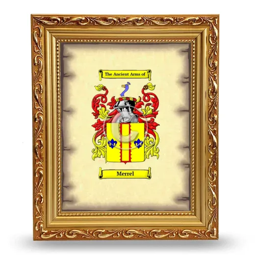 Merrel Coat of Arms Framed - Gold