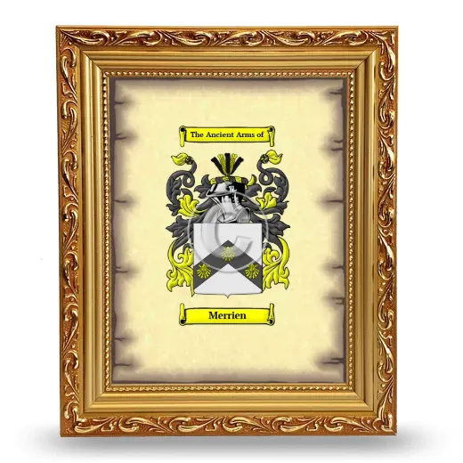 Merrien Coat of Arms Framed - Gold
