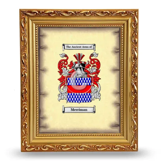 Merriman Coat of Arms Framed - Gold