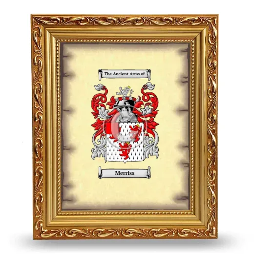 Merriss Coat of Arms Framed - Gold