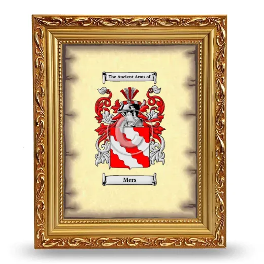 Mers Coat of Arms Framed - Gold