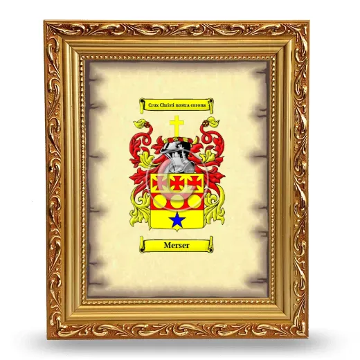 Merser Coat of Arms Framed - Gold