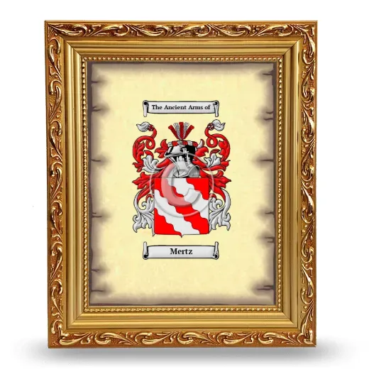 Mertz Coat of Arms Framed - Gold