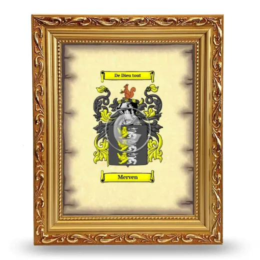 Merven Coat of Arms Framed - Gold