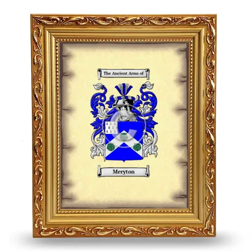 Meryton Coat of Arms Framed - Gold