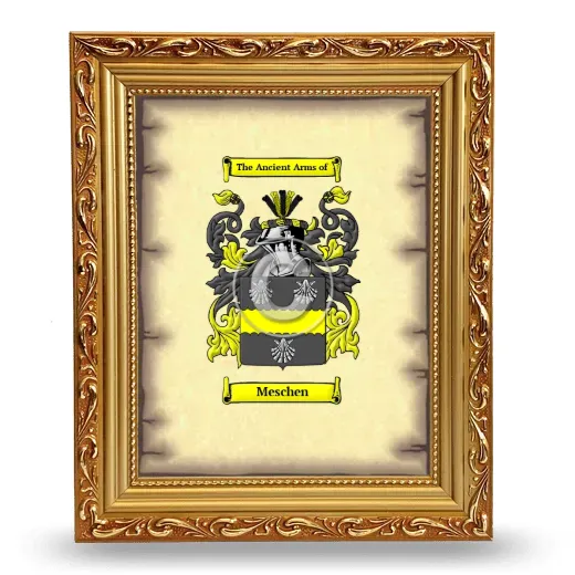 Meschen Coat of Arms Framed - Gold