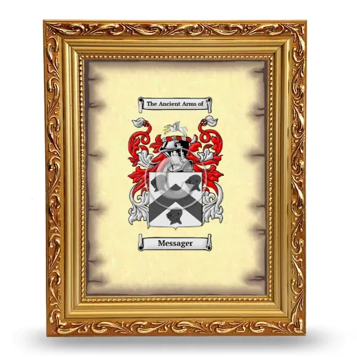 Messager Coat of Arms Framed - Gold