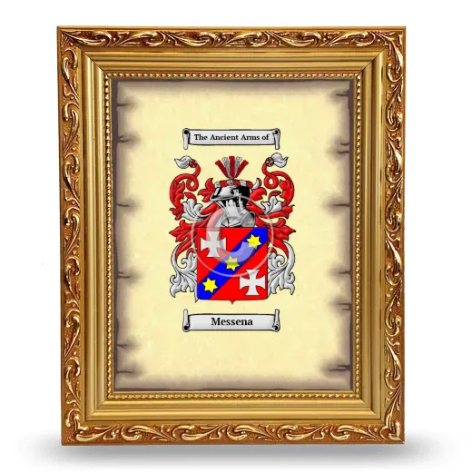 Messena Coat of Arms Framed - Gold