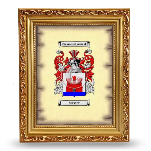 Messer Coat of Arms Framed - Gold