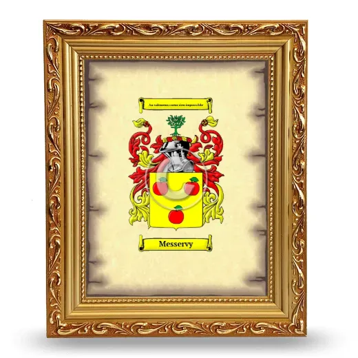 Messervy Coat of Arms Framed - Gold