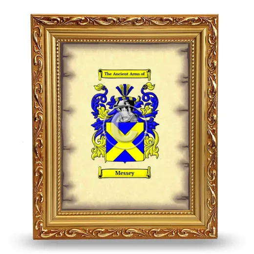 Messey Coat of Arms Framed - Gold