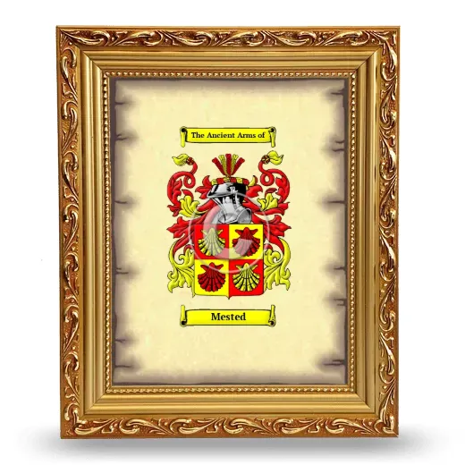Mested Coat of Arms Framed - Gold