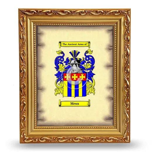 Meux Coat of Arms Framed - Gold