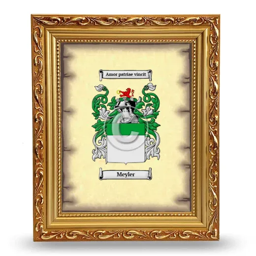 Meyler Coat of Arms Framed - Gold
