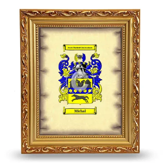 Michal Coat of Arms Framed - Gold