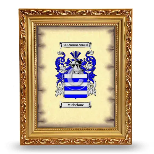 Michelone Coat of Arms Framed - Gold