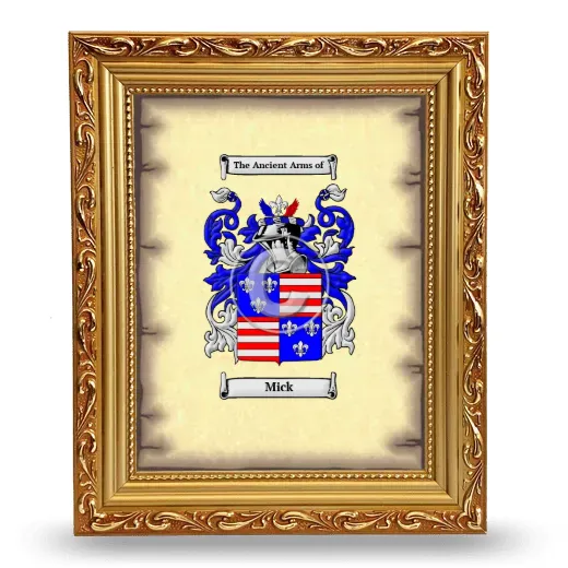 Mick Coat of Arms Framed - Gold